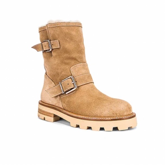 18- JIMMY CHOO Suede Stucco/Natural Boot - Picture 13 of 14